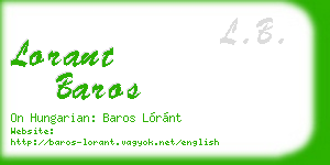 lorant baros business card